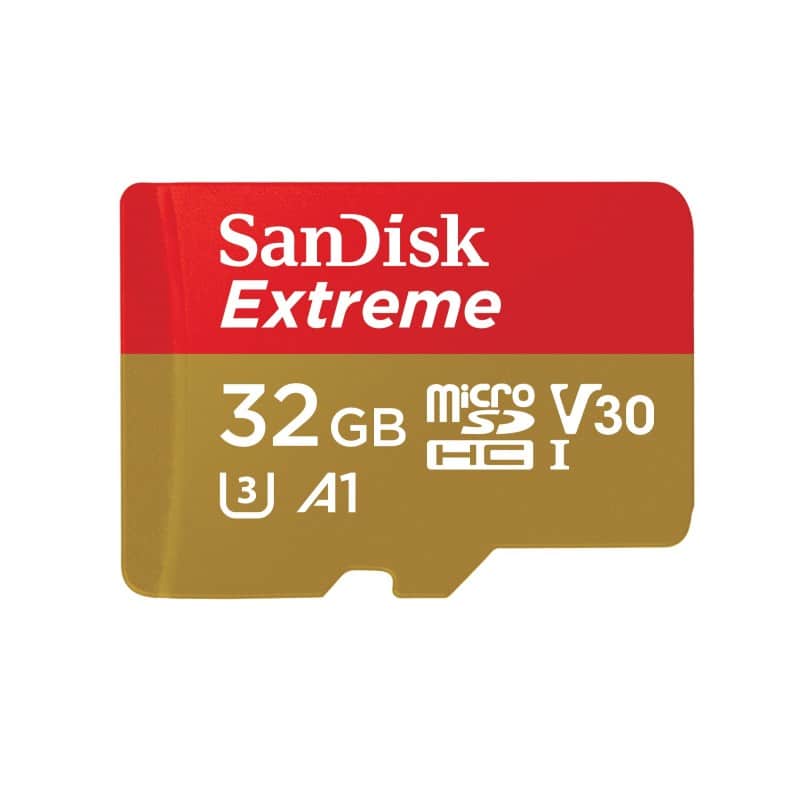 Jumping jack microscoop vrachtauto SanDisk MicroSDHC Extreme 32GB 100mb/60mb,U3,V30,A1 Action c | Foto-Groep